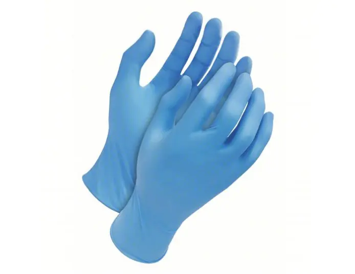 A Common Type of Blue Disposable Latex Safety Gloves