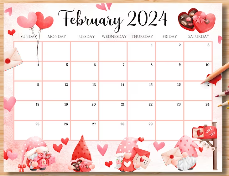 Calendar of February 2024